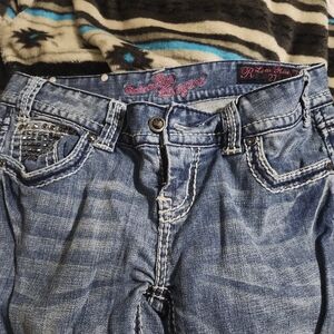 Rock & Roll Cowgirl Blue Studded Jeans